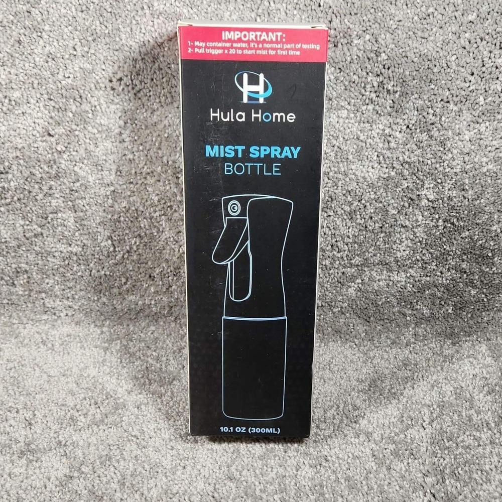 Hula Home Mist Spray Bottle Black‎ Continuous Fine Mist 10.1oz /300ml